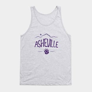 Asheville, NC - Black Bear Paw - PurpleO 14 Tank Top